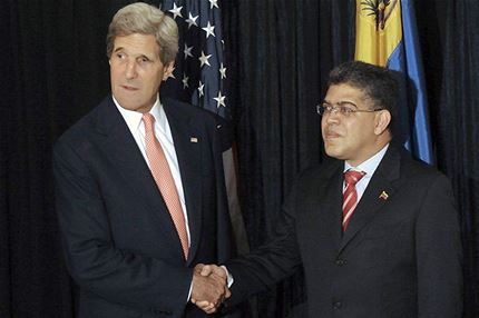El canciller Elías Jaua, y el secretario de Estado de EEUU , John Kerry, sostuvieron este miércoles una reunión