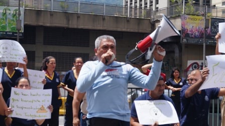 Ramón Becerra en lucha junto a los trabajadores (Foto de Archivo).-