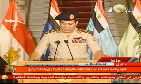 El General Abdel Fattah el-Sisi, se dirige a la nación egipcia