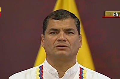 El presidente de Ecuador, Rafael Correa, dio la bienvenida a los jefes de Estado de los países miembros del ALBA
