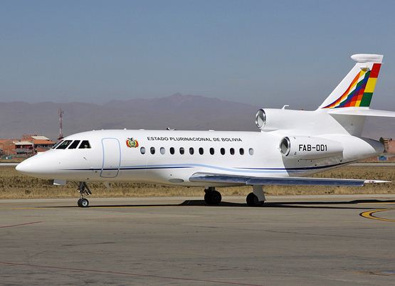 El avión del Presidente Evo Morales es una modesta aeronave, lo cual contrasta con la enorme dignidad del mandatario.