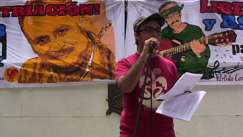 Acto de solidaridad con Carlos Ilich Ramirez y Julian Conrado en la plaza bolívar de caracas