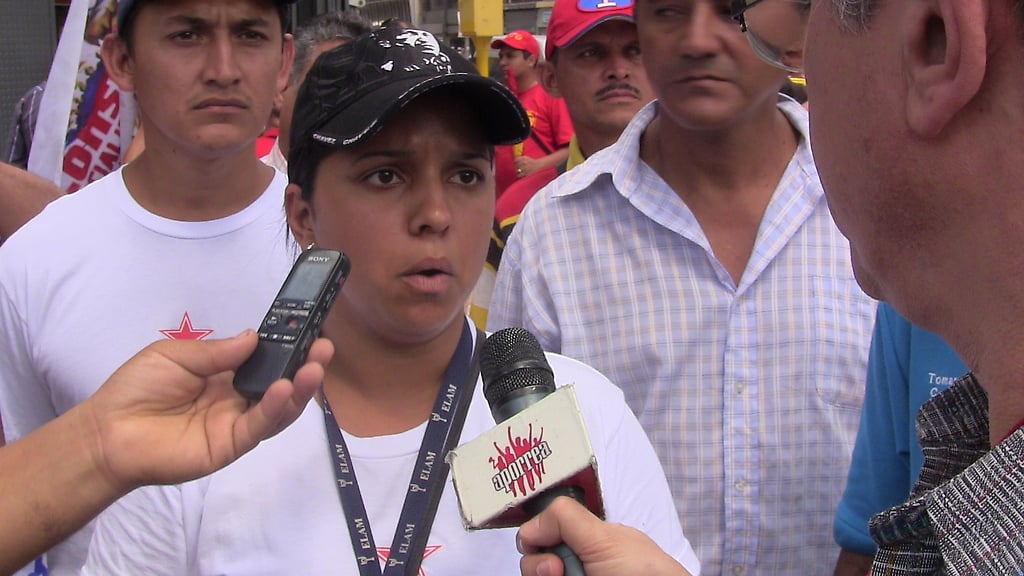 Gabriela Peña vocera del consejo de trabajadores chavistas de la ELAM