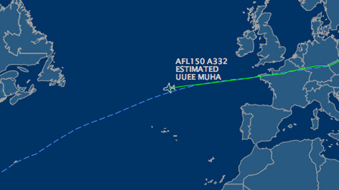 El vuelo Moscú-La Habana del avión de Aeroflot donde se especula que iba Snowden