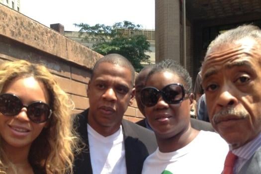 Beyonce, Jay Z, Sybrina Fulton la madre de Trayvon Martin y el Rev. Al Sharpton