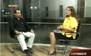 El diputado Julio Chávez con Vanessa Davies en el programa Contragolpe