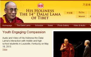 La página web del Dalai Lama en inglés