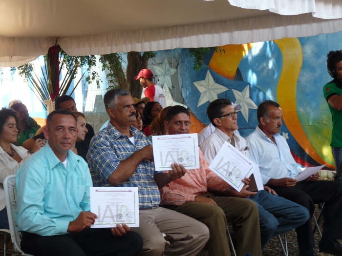 Oswaldo Jiménez,  Rafael Gil, Roberto Colmenares, Luis Bertrán, Rafael Guerrero maestros pueblos agroecológicos del IALA