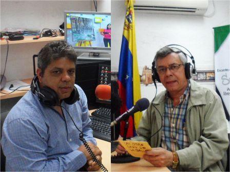 Roberto Sanabria, de Radio Voces Libertarias y Gonzalo Gómez, de Aporrea.org