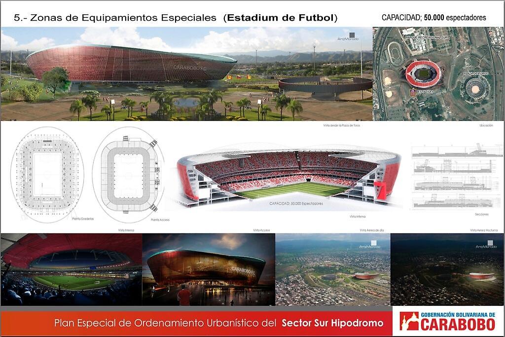 El nuevo estadio del Carabobo Fútbol Club, alojará 50.000 espectadores.
