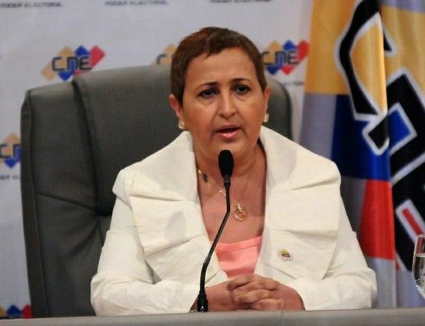 La presidenta del Consejo Nacional Electoral (CNE), Tibisay Lucena