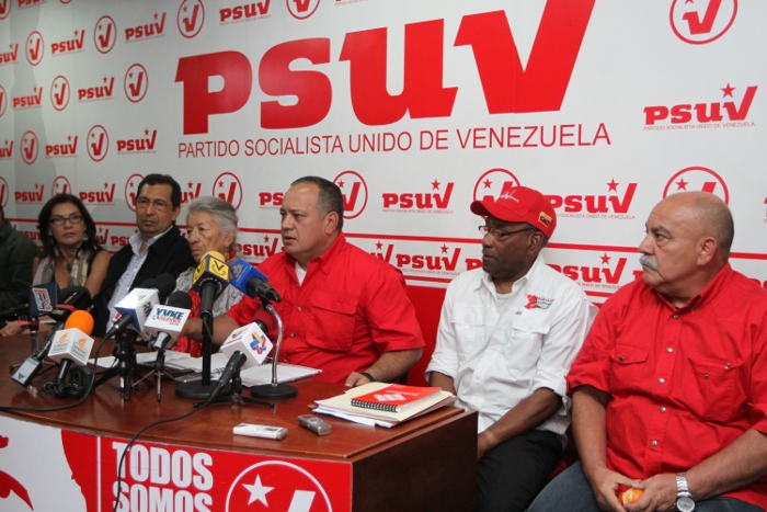 Diosdado Cabello y miembros de la Dirección Nacional del PSUV