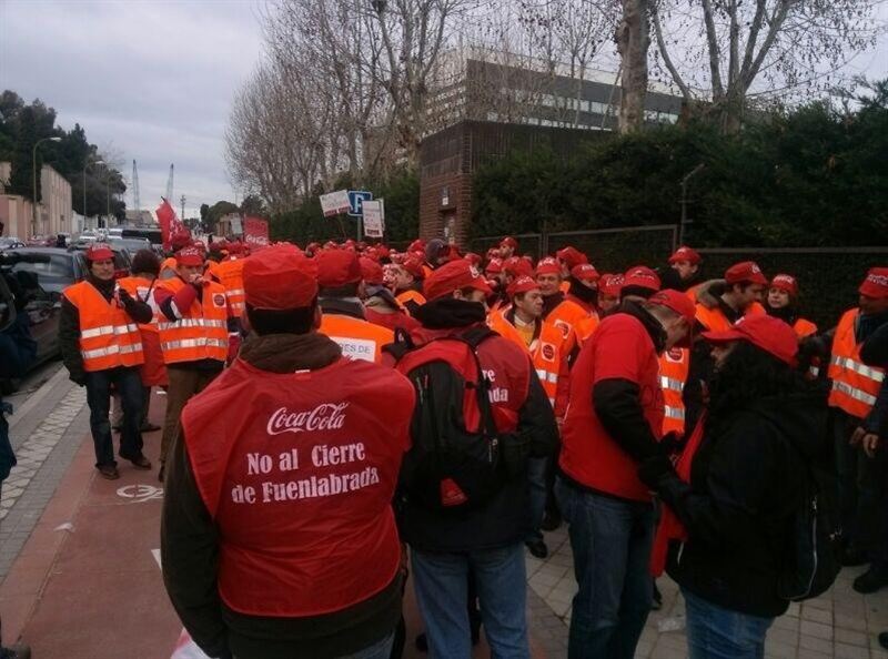 Protesta de los trabajadores de la Coca Cola en Madrid