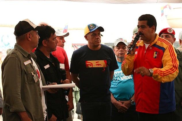 Juancho Montoya junto a Maduro y el Alcalde Jorge Rodríguez