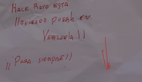 Fragmento de la carta escrita de puño y letra del Comandante Hugo Chávez donde niega haber renunciado