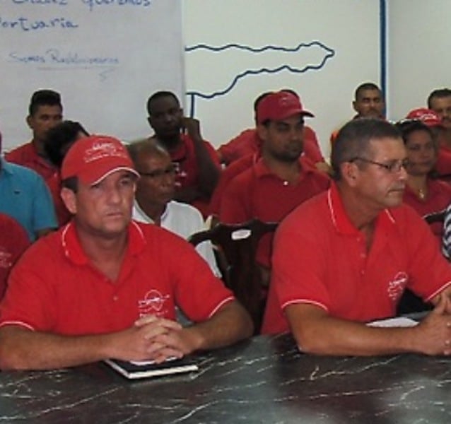 Juan Betancourt y Jorge Cedeño, directivos sindicales de los Puertos de Sucre