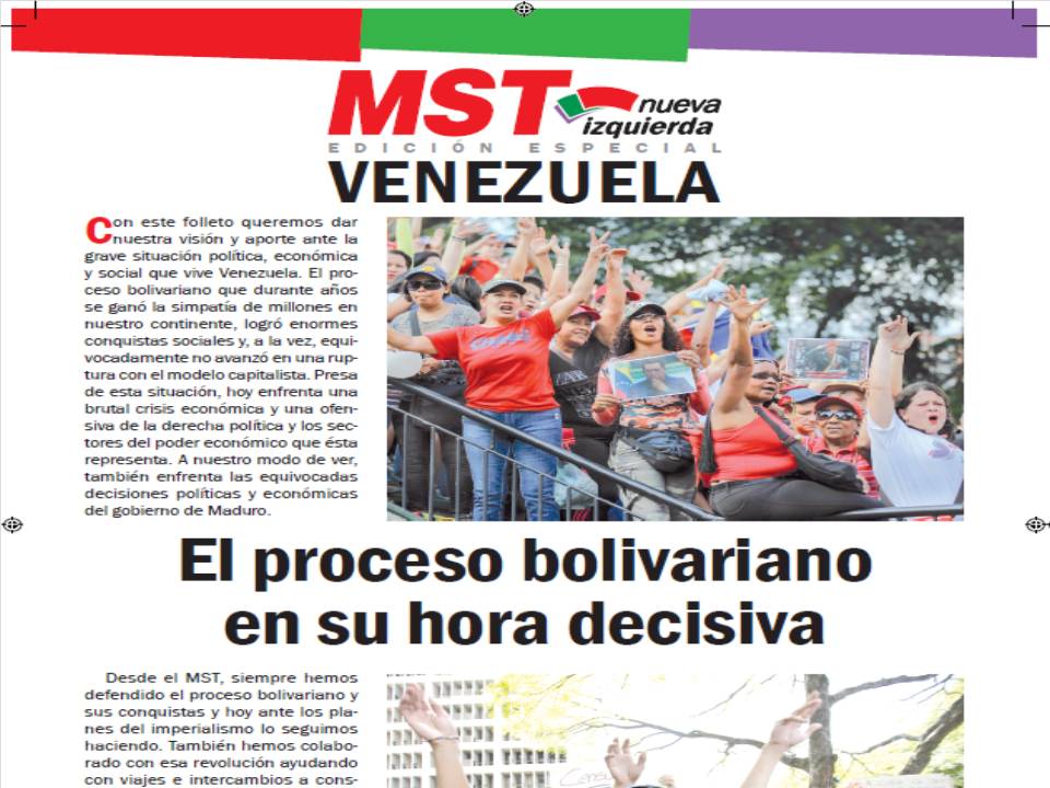 Portada del folleto del MST (A) sobre Venezuela