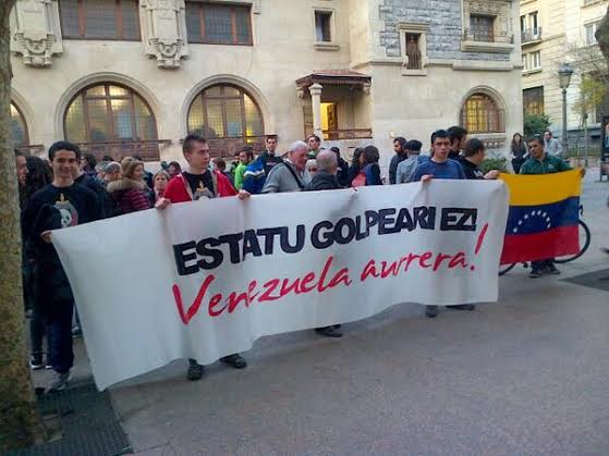 Solidaridad hoy con la Revolución venezolana en las calles de Euskal Herria (País Vasco)