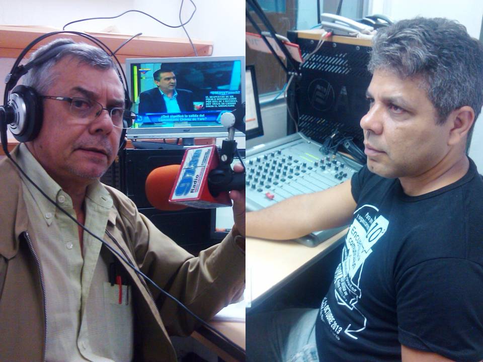 Gonzalo Gómez y Roberto Sanabria, productores y conductores del programa Comunicación Crítica # 6