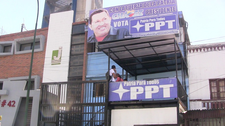 Fachada de la sede principal del partido Patria Para Todos, el PPT, en Caracas