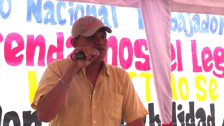 Richard Corea durante su intervención en el Encuentro de trabajadores de Marea Socialista en Valencia Edo. Carabobo