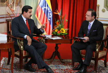 Presidente Maduro entrevistado por Venevisión