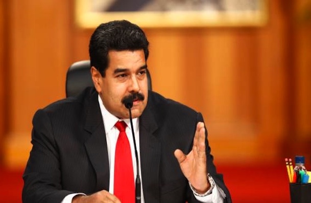 Presidente Nicolás Maduro en la mesa de diálogo con la oposición
