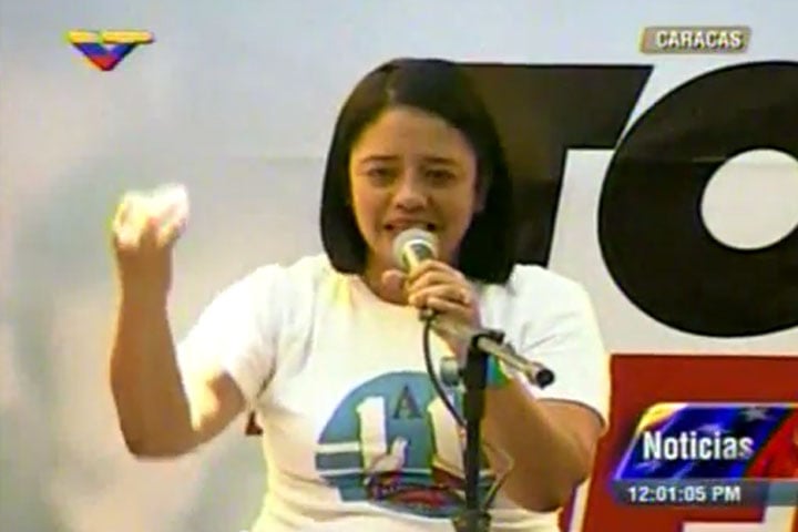 Yesenia Fuentes, en representación de la Asociación de Víctimas del 11 de Abril