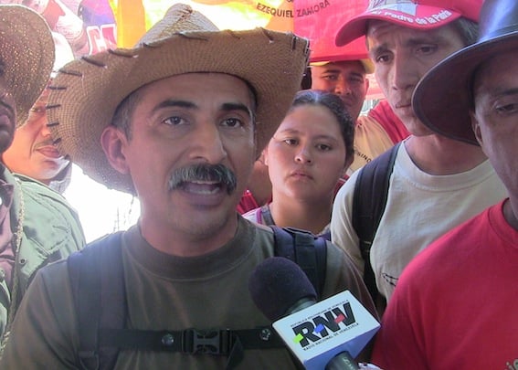 José Tapia Coirán, vocero campesino del sector agrario y Coordinador de la Milicia Campesina del estado Barinas declaró en la Plaza Bolívar de Caracas