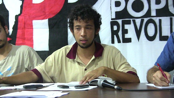 Romer Arrieche del estado Lara en la rueda de prensa del Consejo Popular Revolucionario