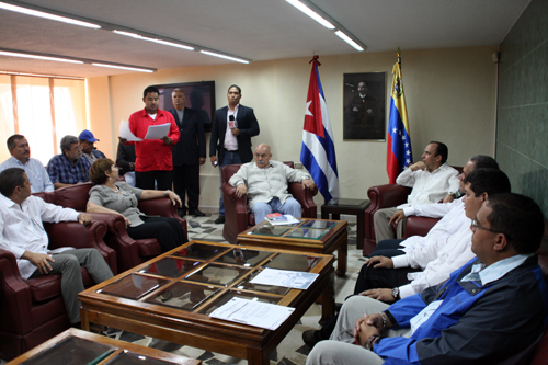 Visita de los parlamentarios venezolanos a embajada cubana