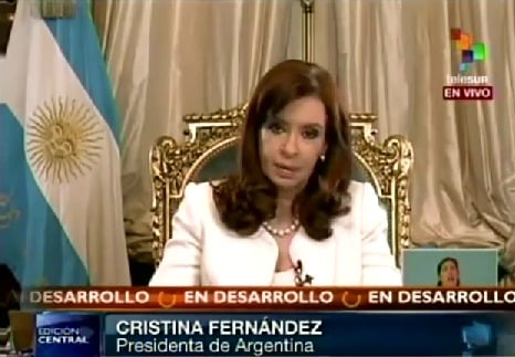 La Presidenta de Argentina, Cristina Fernández