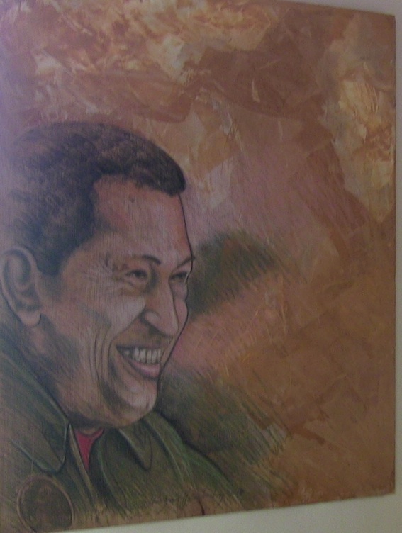 Detalle de este retrato del comandante Hugo Chávez