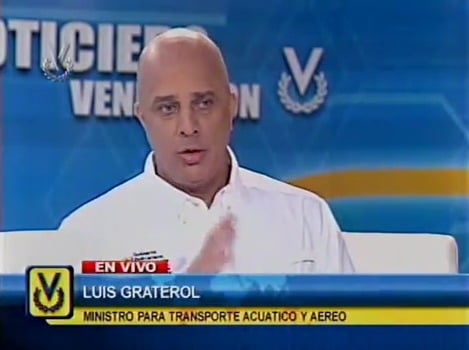 El ministro del Poder Popular para el Transporte Acuático y Aéreo, Luis Graterol Caraballo.
