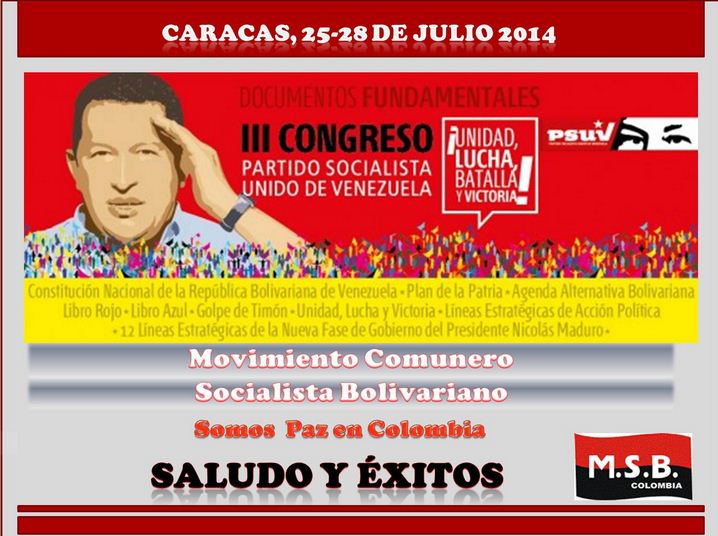 MSBColombia en el III Congreso PSUV Caracas 2014