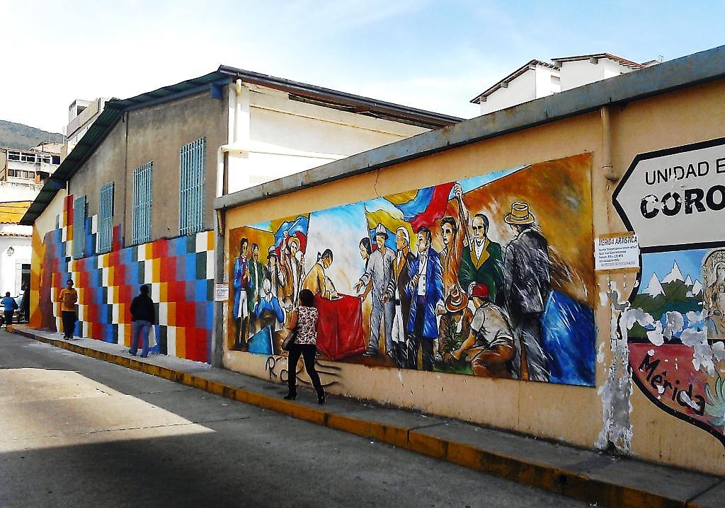 Aspecto qe hoy luce el  mural "Nuestra Indepedencia, versión actual (Foto año 2014)