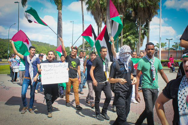 Representantes de movimientos sociales se movilizan en diversos estados de Venezuela para manifestar su respaldo al pueblo palestino.
