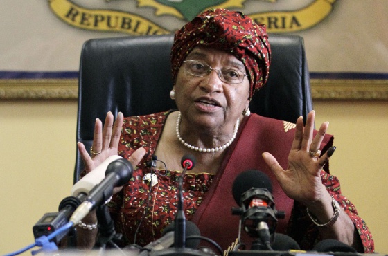 La presidenta de Liberia Ellen Johnson-Sirleaf