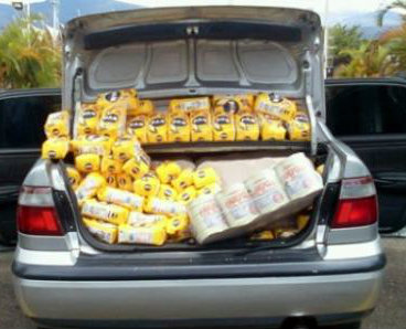 Contrabando de alimentos de la cesta básica del venezolano.