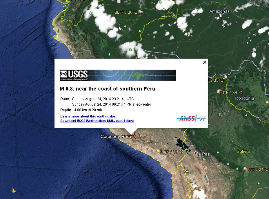 El sismo pudo sentirse en Cusco, Ayacucho, Huancavelica, Moquegua y Arequipa, entre otras localidades.