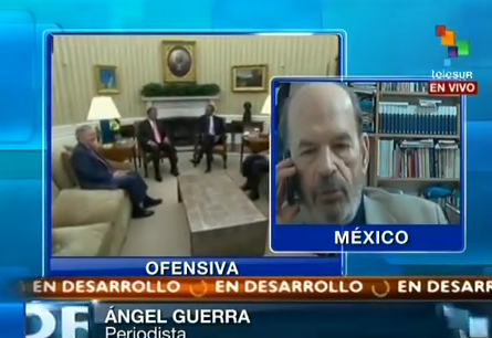 El periodista Ángel Guerra entrevistado en TeleSUR.