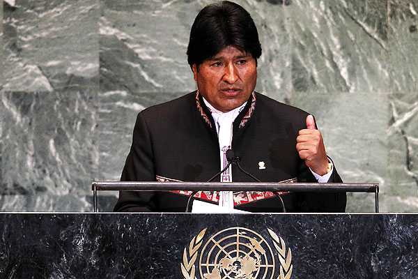 El presidente de Bolivia, Evo Morales en la ONU