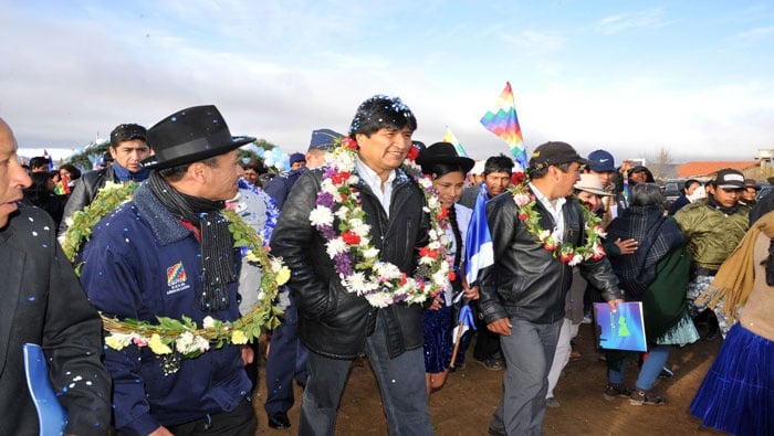 Evo Morales en campaña electoral