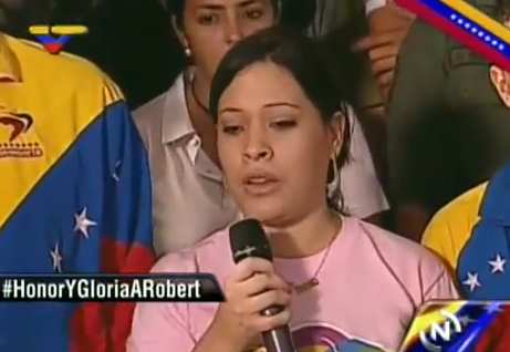 La ministra del Poder Popular de la Mujer, Andreína Tarazón conmovedoras palabras a su amigo Robert Serra.