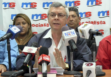 Gonzalo Gómez, de la coordinación nacional, en la rueda de prensa de Marea Socialista del 22 de octubre de 2014