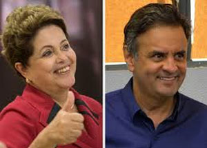 Dilma Rousseff y el candidato de la Social Democracia (PSDB), Aécio Neves.