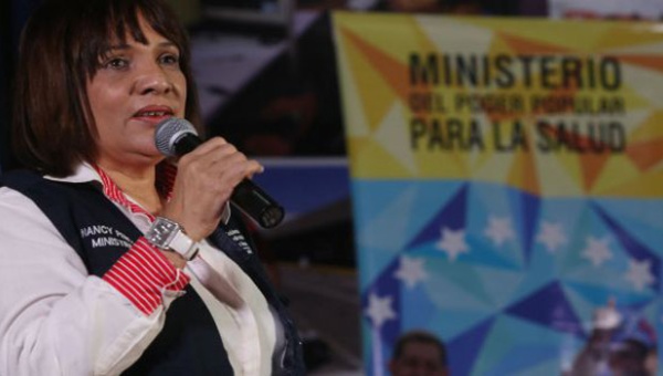 Ministra de Salud venezolana, Nancy Pérez, anunciando la reunión que tendrán la próxima semana los ministros de Salud de los países pertenecientes al Alba.