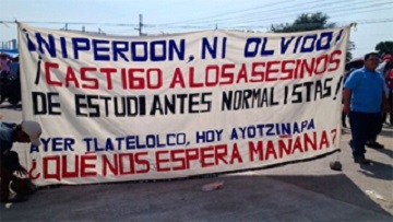 México. Protesta por desaparición de estudiantes en Iguala, estado de Guerrero