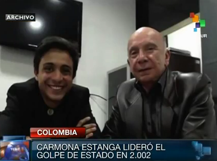 Lorent Gómez y el golpista Carmona Estanga.