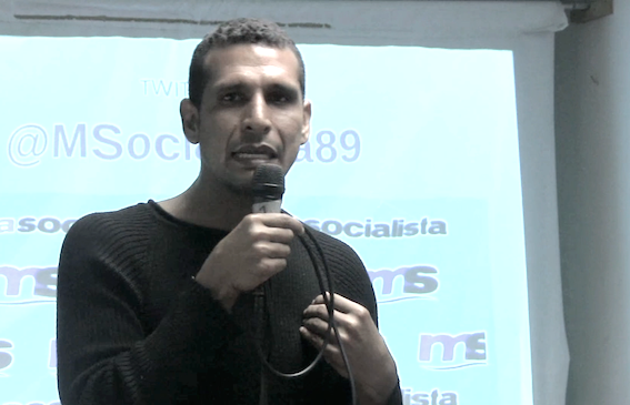 Aldemaro Sanoja, durante su exposición en el Seminario Nacional de Marea Socialista